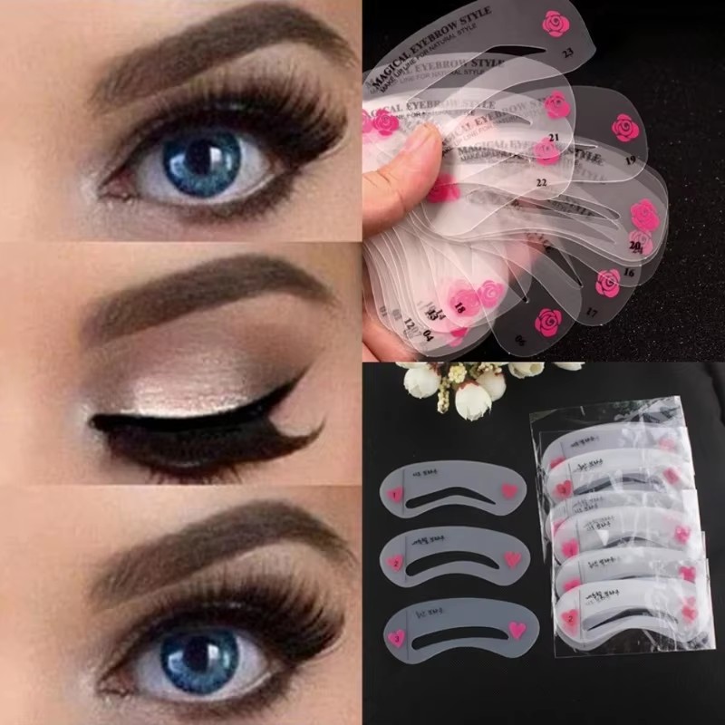 Beauty Makeup Drawing - 1/2/4/6set Set Stensil Alis yang Dapat