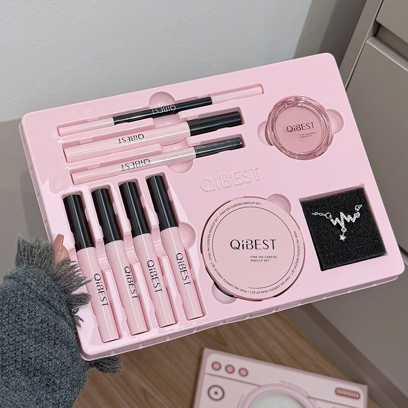 Beauty Makeup Camera - QIBEST Set Rias Wajah Pink Kamera