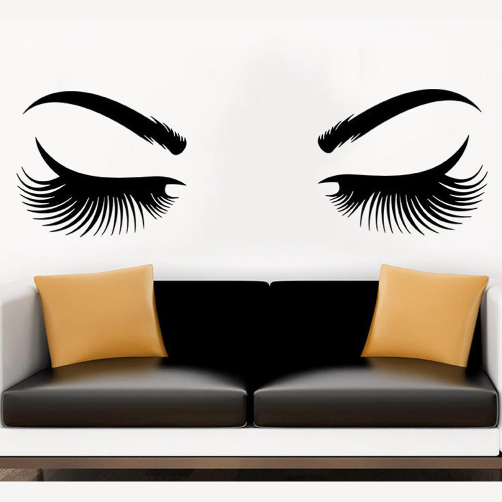 Makeup Master Beauty Salon - Mata Stiker Dinding Vinyl Stiker Bulu