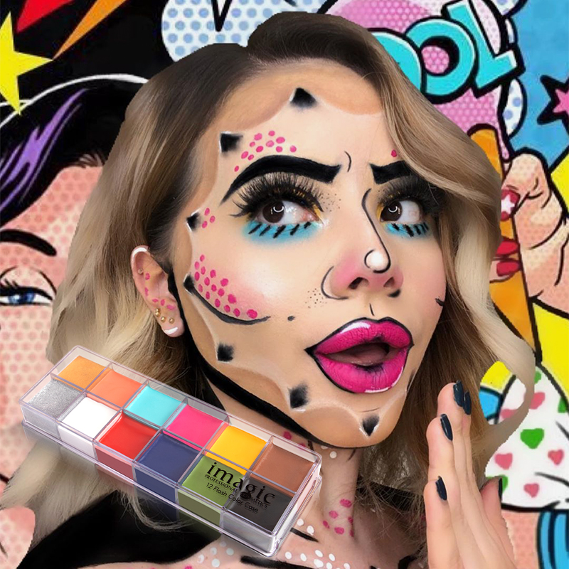 IMAGIC 12 Warna Wajah Seni Tub - Beauty Makeup Drawing ulasan dan harga