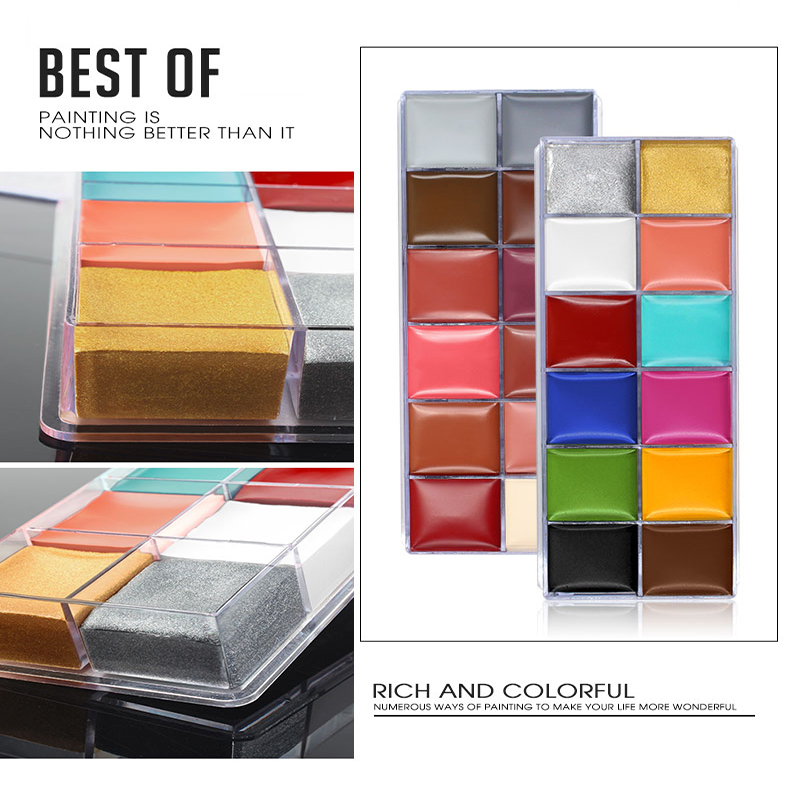 IMAGIC 12 Warna Wajah Seni Tub - Beauty Makeup Drawing ulasan dan harga
