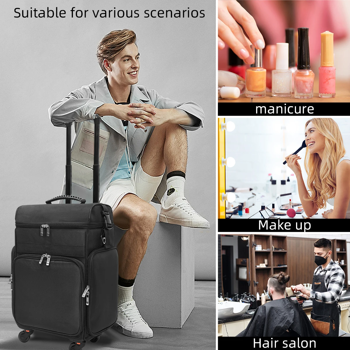 Kotak Kanvas Trolley Case Kapa - Beauty Makeup Drawing ulasan dan harga